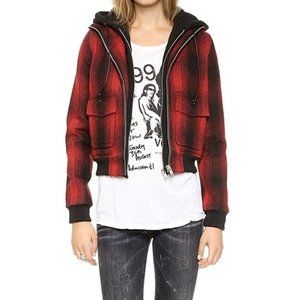 R13 Plaid Zip Hoodie Bomber SIZE XS (FIT LIKE XXS)